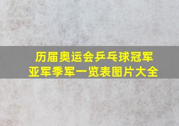 历届奥运会乒乓球冠军亚军季军一览表图片大全