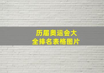 历届奥运会大全排名表格图片