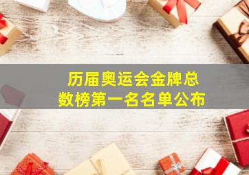 历届奥运会金牌总数榜第一名名单公布