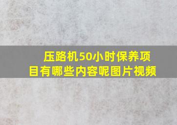 压路机50小时保养项目有哪些内容呢图片视频