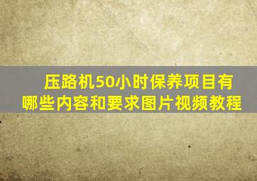 压路机50小时保养项目有哪些内容和要求图片视频教程