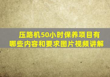 压路机50小时保养项目有哪些内容和要求图片视频讲解