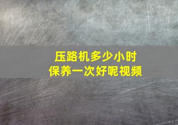 压路机多少小时保养一次好呢视频