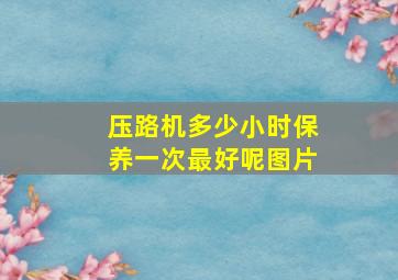 压路机多少小时保养一次最好呢图片