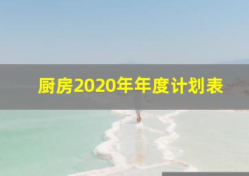 厨房2020年年度计划表