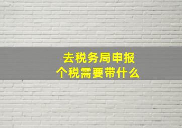 去税务局申报个税需要带什么