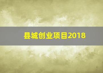 县城创业项目2018