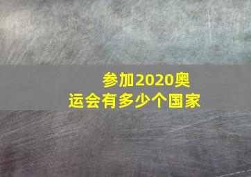 参加2020奥运会有多少个国家