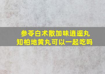 参苓白术散加味逍遥丸知柏地黄丸可以一起吃吗