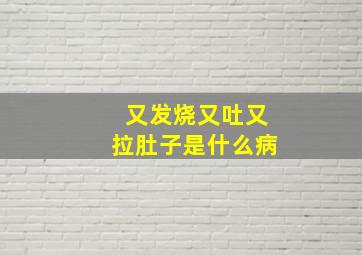 又发烧又吐又拉肚子是什么病