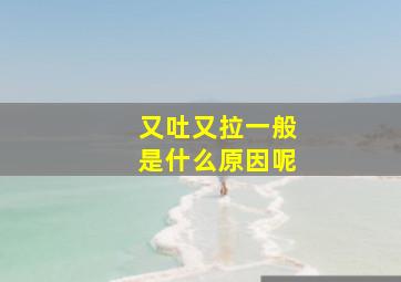 又吐又拉一般是什么原因呢