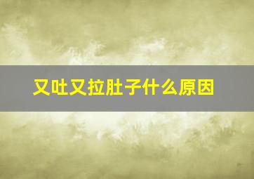 又吐又拉肚子什么原因