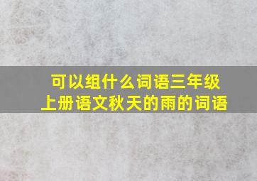 可以组什么词语三年级上册语文秋天的雨的词语