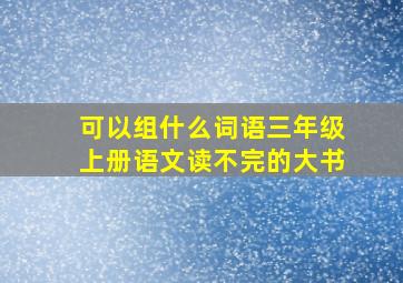 可以组什么词语三年级上册语文读不完的大书