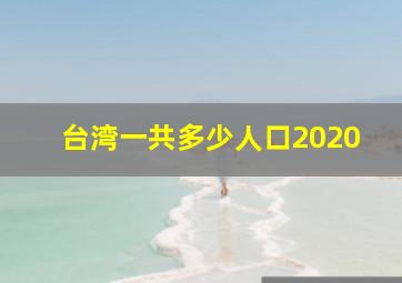 台湾一共多少人口2020