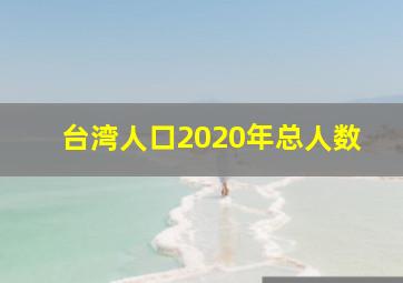 台湾人口2020年总人数