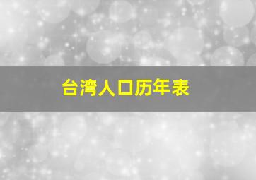 台湾人口历年表