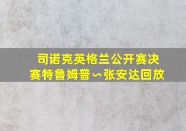 司诺克英格兰公开赛决赛特鲁姆普∽张安达回放