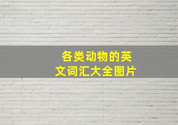 各类动物的英文词汇大全图片