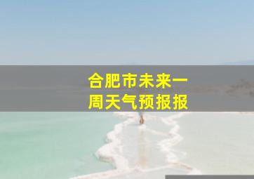 合肥市未来一周天气预报报