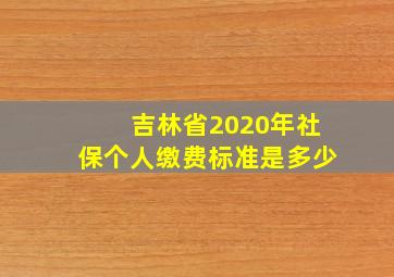 吉林省2020年社保个人缴费标准是多少