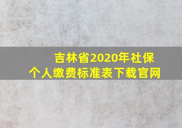 吉林省2020年社保个人缴费标准表下载官网