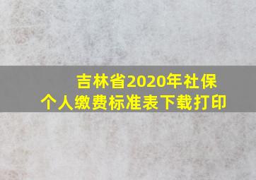 吉林省2020年社保个人缴费标准表下载打印