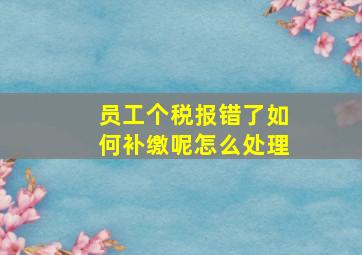 员工个税报错了如何补缴呢怎么处理