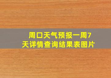 周口天气预报一周7天详情查询结果表图片