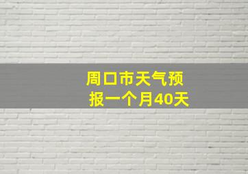 周口市天气预报一个月40天