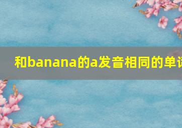 和banana的a发音相同的单词