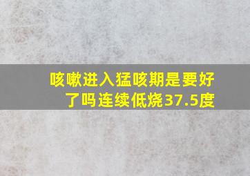 咳嗽进入猛咳期是要好了吗连续低烧37.5度