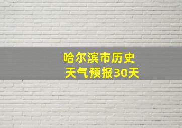 哈尔滨市历史天气预报30天