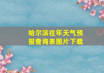 哈尔滨往年天气预报查询表图片下载