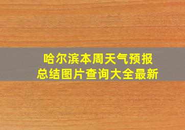 哈尔滨本周天气预报总结图片查询大全最新