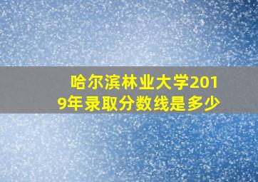 哈尔滨林业大学2019年录取分数线是多少