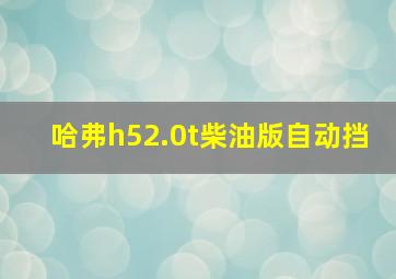 哈弗h52.0t柴油版自动挡