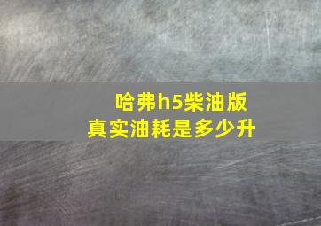 哈弗h5柴油版真实油耗是多少升