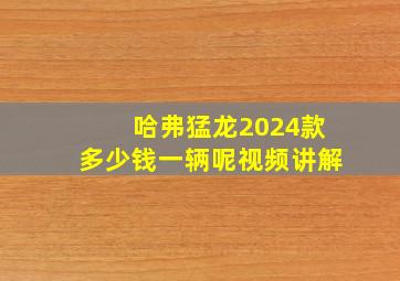 哈弗猛龙2024款多少钱一辆呢视频讲解