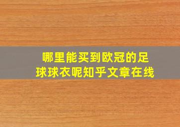 哪里能买到欧冠的足球球衣呢知乎文章在线