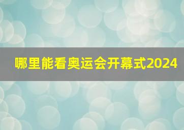 哪里能看奥运会开幕式2024