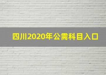 四川2020年公需科目入口