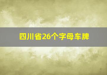 四川省26个字母车牌