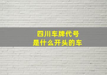 四川车牌代号是什么开头的车