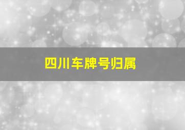 四川车牌号归属