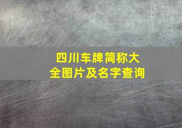 四川车牌简称大全图片及名字查询