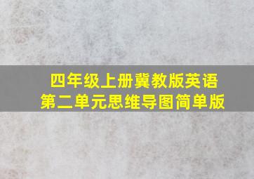 四年级上册冀教版英语第二单元思维导图简单版