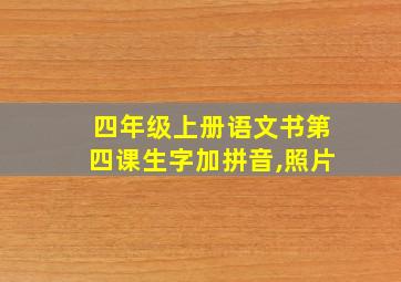 四年级上册语文书第四课生字加拼音,照片