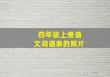 四年级上册语文词语表的照片