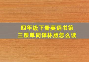 四年级下册英语书第三课单词译林版怎么读